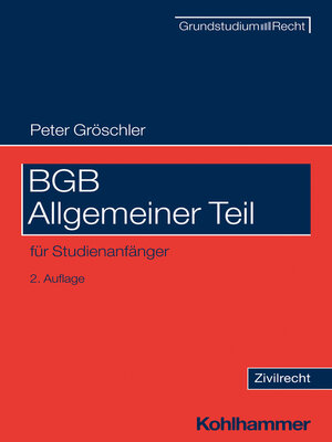 cover image of BGB Allgemeiner Teil